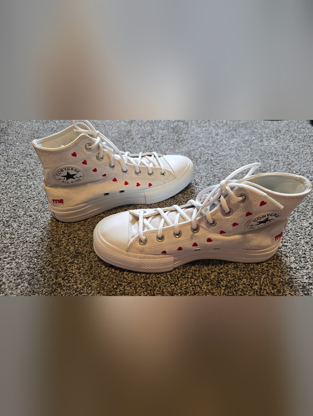 Converse Chuck Taylor All Star Lift Platform high-top sneakers Hearts Size 10